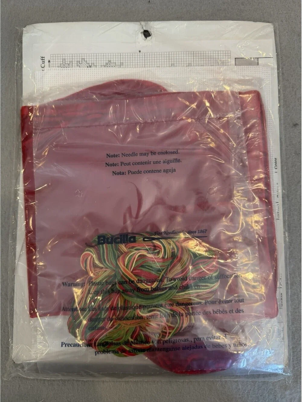 Vtg Bucilla Counted Cross Stitch Christmas Velvet Stocking Kit New Sealed